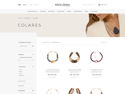 Mãos da Terra design ecommerce interface ui