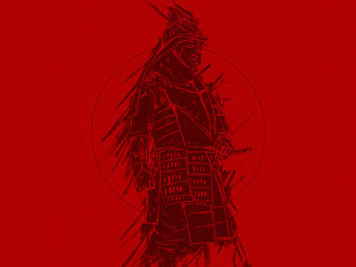 Crimson bushido artwork asian inspired asianstyle brushed digital art digital illustration digitalart illustration japanese style minimalistic art samurai warrior warriors