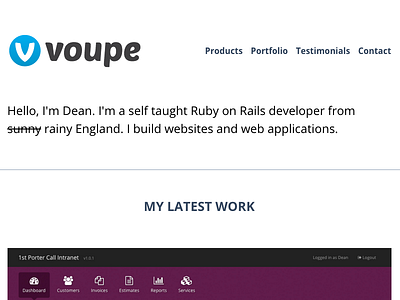 New Voupe Site homepage site voupe whitespace