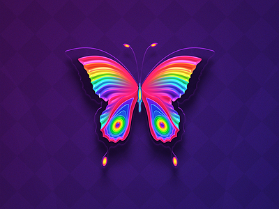 Butterfly butterfly colors magenta pink purple rainbow