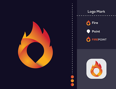 Fire Location Logo a modern logo app business logo design fire location logo fire logo gradient logo icon location logo logo