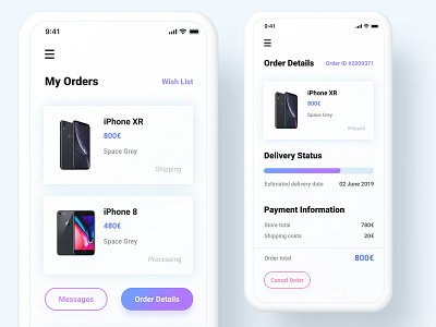 Phone Order Concept amazon android app clean delivery design figma iphone minimal order order details sketch ui