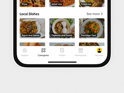 Navigation tab for FoodKong app design food foodtech inspiration mobile app shots ui ux