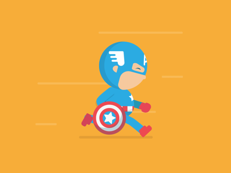 Team Captain America ae animation captain america marvel run cycle vector