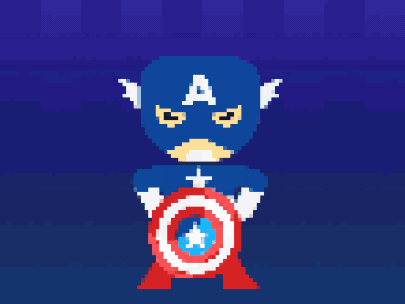 Captain America 16bit 8bit ae after effects captain america character character design design rigging