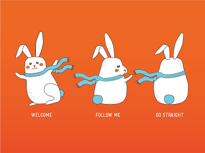 Bringly mascots bunny character figure follow follow the rabbit hero mascot rabbit