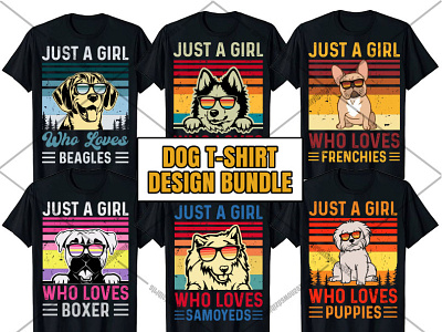 Dog T-Shirt Design Bundle amazon graphic design