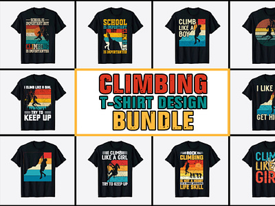 Rock Climbing T-shirt Design Bundle funny