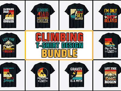 Rock Climbing T-Shirt Design Bundle funny