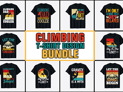 Rock Climbing T-Shirt Design Bundle