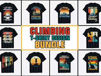 Rock Climbing T-Shirt Design Bundle