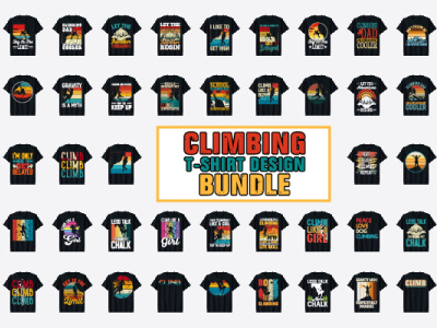 Rock Climbing T-Shirt Design Bundle funny