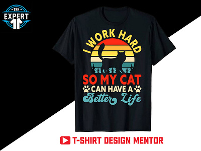 Cat Retro Vintage T-shirt Design