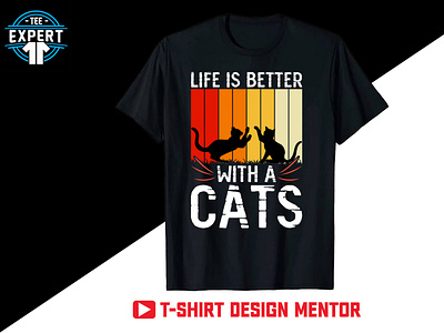 Cat Retro Vintage T-shirt Design