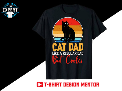 Retro Vintage Cat T-shirt Design funny cat lover graphic design motion graphics