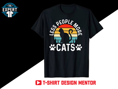 Cat Retro Vintage T-shirt Design animals branding graphic design men tshirt designer pet