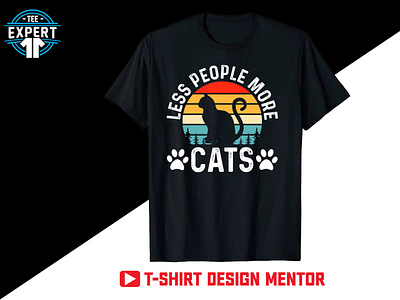 Cat Retro Vintage T-shirt Design