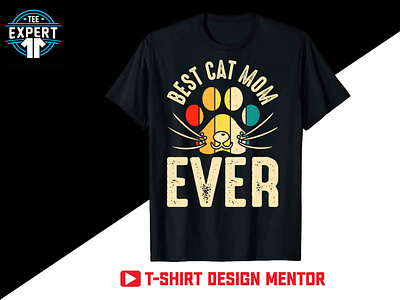 Retro Vintage Cat T-shirt Design animation graphic design pet