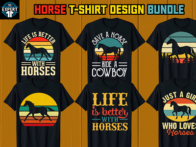 Horse T-shirt Design Bundle animation branding design motion graphics