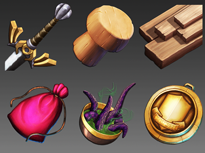 Item icons for mobile game 2d game mobile photoshop