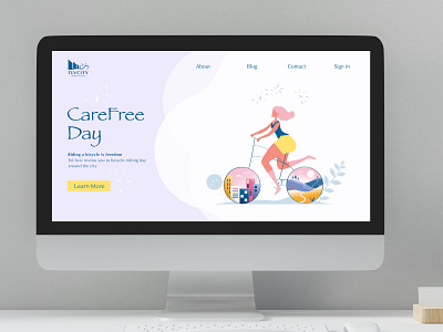 UX\UI | CareFree Day Landing Page branding graphic designer illustration landing page marketing minimalist online advertising product designer web design