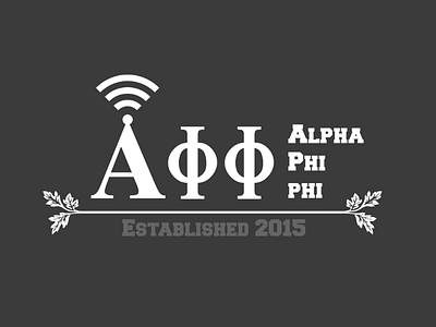 Alpha Phi Phi design fraternity greyscale tech text