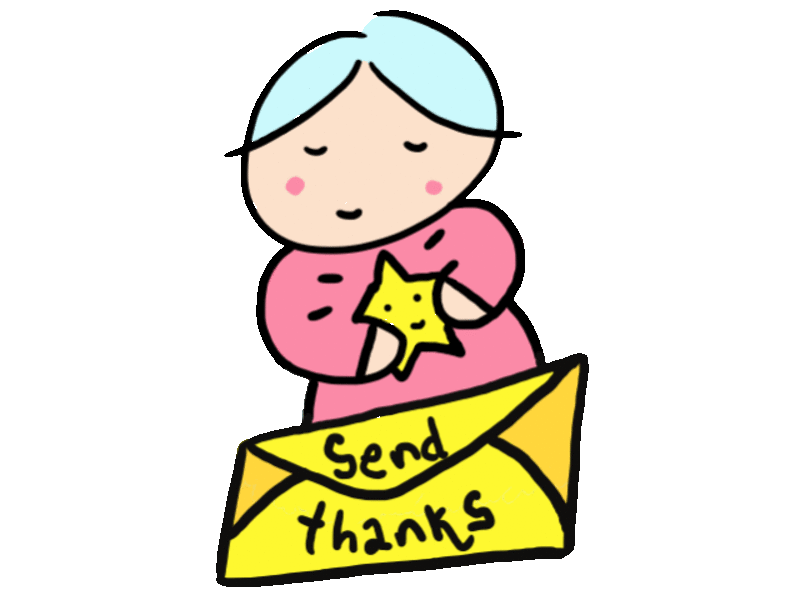Send Thanks, Get Thanked animation cute doodle drawing gif happy illustration star thanks