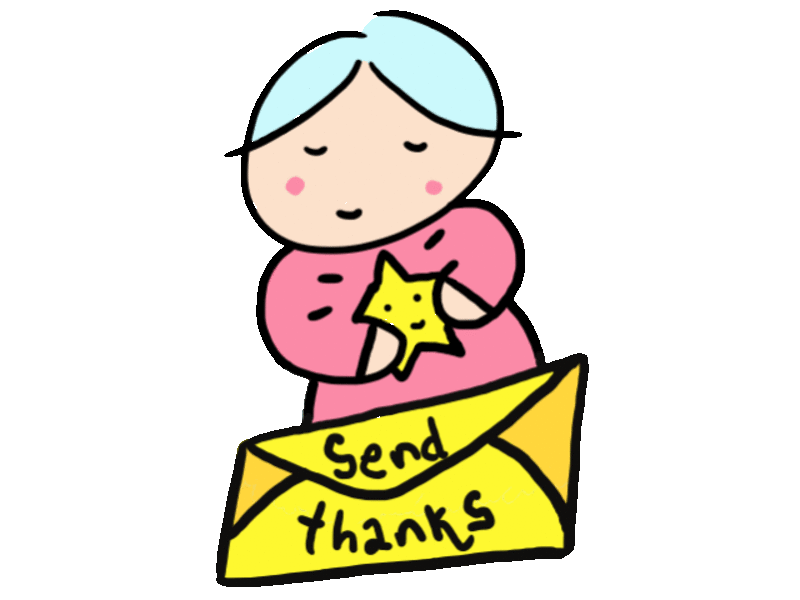 Send Thanks, Get Thanked illustration doodle drawing cute thanks happy star animation gif