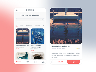 Book app app book dailyui flat reader ui uiux ux