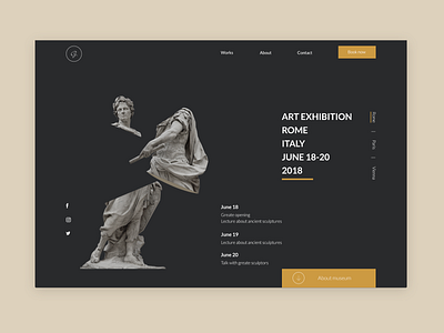 First page for exhibition website  Daily UI challenge