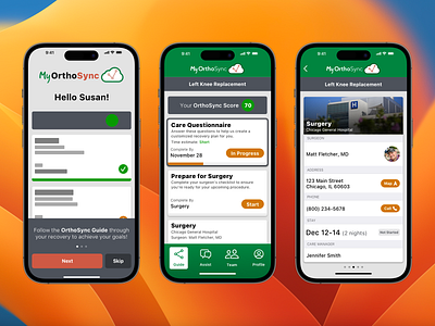 MyOrthoSync for iOS business healthcare ios mobile ui