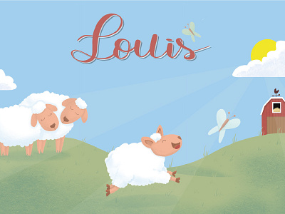 Illustration for birth announcement card