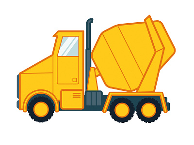 Cement mixer cement clean construction cute for kids illustration kids mixer truck vector yellow
