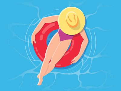 Summer Vibes design drawing hot illustration illustrator mood pool summer swimming vector