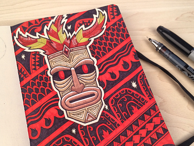 The messenger doodle draw drawing illustration marker mask paper sharpie sketch sketchbook tiki