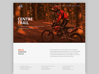 Centre Trail Homepage branding design flat identity layout motocross motorcycle typography ui ux web wordpress
