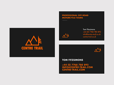 Centre Trail Business Cards branding business card futura graphic design typography icon identity logo mark modernist print swiss style