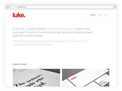 luke. Website Update branding design graphic design helvetica homepage identity portfolio typography ui ux web design wordpress
