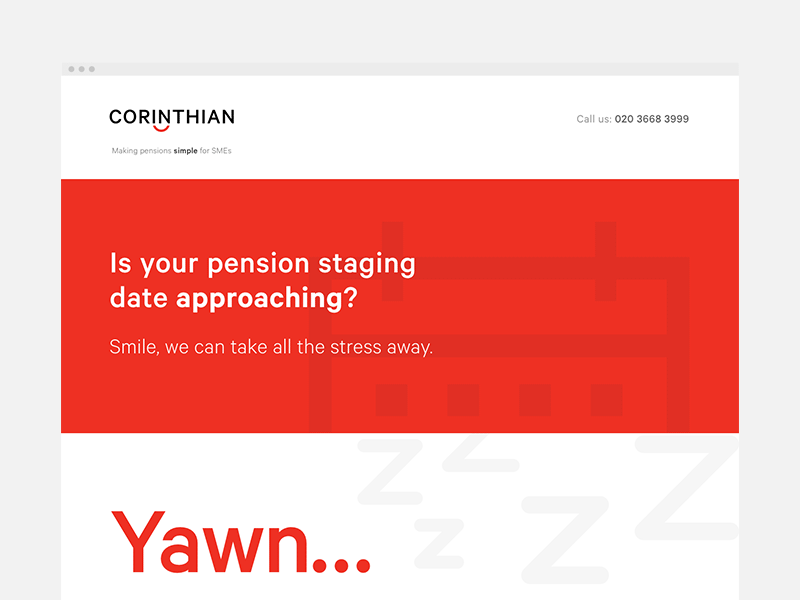Corinthian Holding Page branding calibre design graphic design holding page homepage icon minimal typography ui ux website
