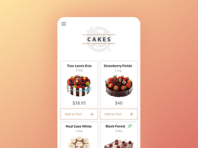 Cake Shop Concept / App app cakes ecommerce gluten ios mobile shop