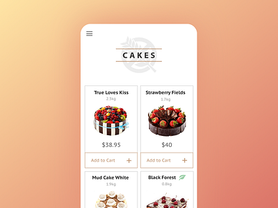 Cake Shop Concept / App