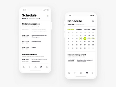 Design Concept for Business School / Schedule app events ios iphone x schedule school ui ux