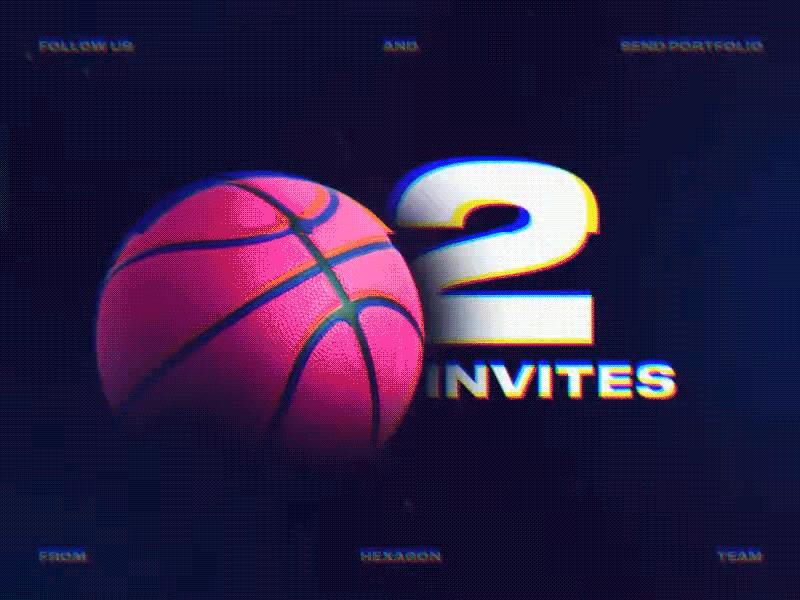 2x Dribbble Invites 2 invites ball basketball draft dribbble give away giveaway glitch invitation invite invites