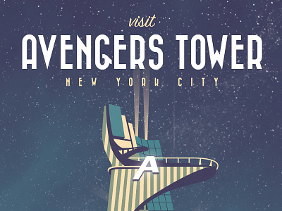 Avengers Tower Travel Poster illustration poster