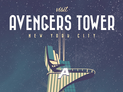 Avengers Tower Travel Poster