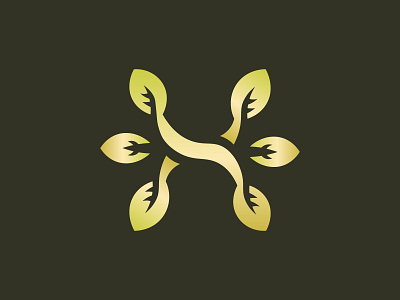 Letter H Leaf Logo