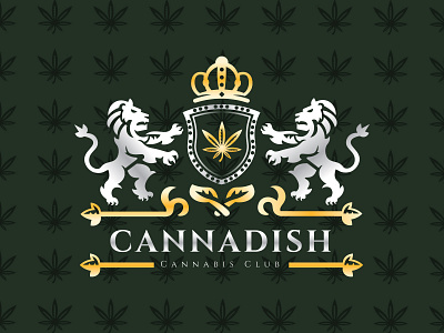 Cannadish Logo cannabis cannabis cbd cbd hemp hemp heraldic heraldic heraldry heraldry leaves leaves lion lion logoground marijuana marijuana plants plants weed weed