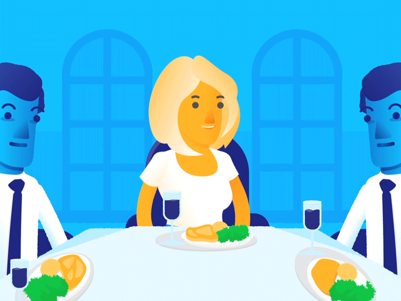 VISA VPN styleframe airport animation boy card character dinner illustration phone