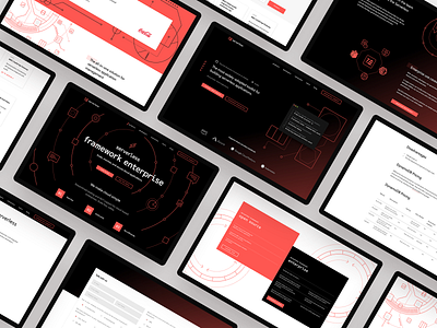 Product pages black desktop engineering illustration interface motion red scheme serverless startup tool ui visual white