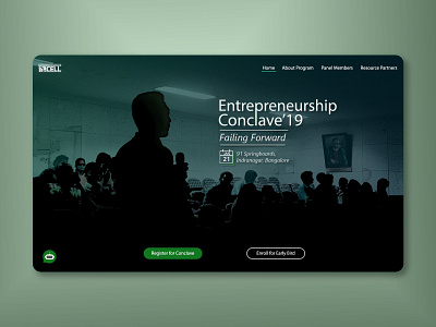 Entrepreneurship Conclave Homepage Mockup design entrepreneurship minimal ui web